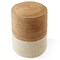 Handcrafted Braided Jute Pouf Ottoman, 14" Round x 16" High Footrest, Natural Boho Home Decor, Woven Accent Footstool for Living Room or Bedroom